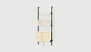 Black Uprights/ Black Brackets/ Blonde Shelves
