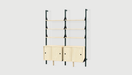 Black Uprights/ Black Brackets/ Blonde Shelves