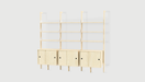 Blonde Uprights/ White Brackets/ Blonde Shelves