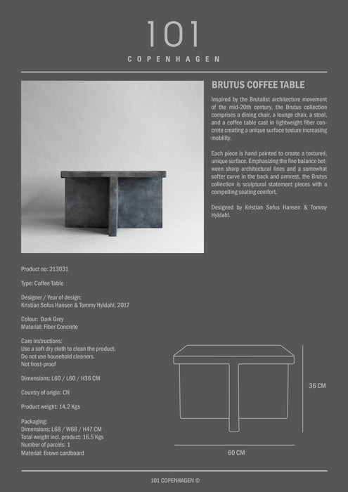 Brutus Coffee Table - Dark Grey - 101 CPH