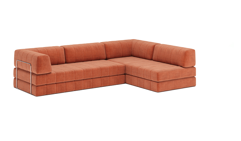 CozyPad Sleeper Sofa L-Shape with Arms