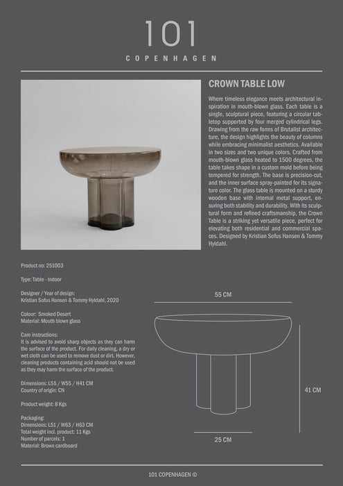 101 Copenhagen Crown Table, Low - Smoked Forest