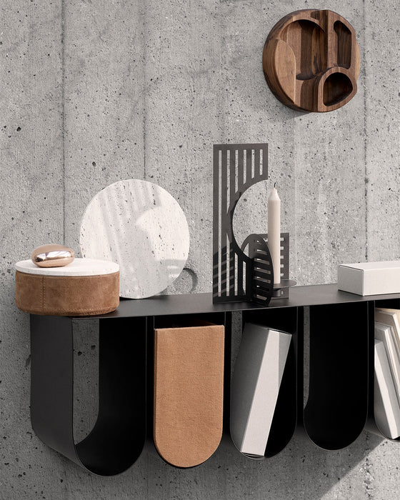 Kristina Dam Studio Curved Wall Shelf Box, Grey, XXS