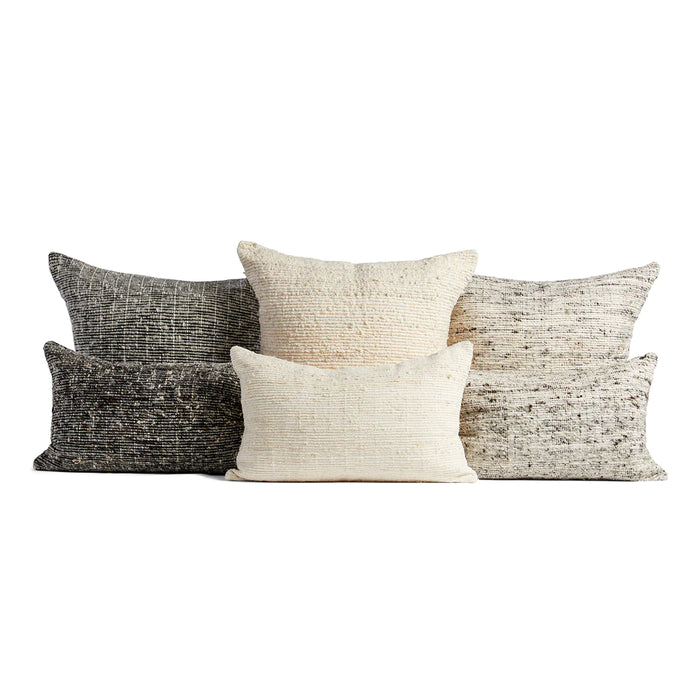 Chunky Wool Lumbar Pillow - Grey