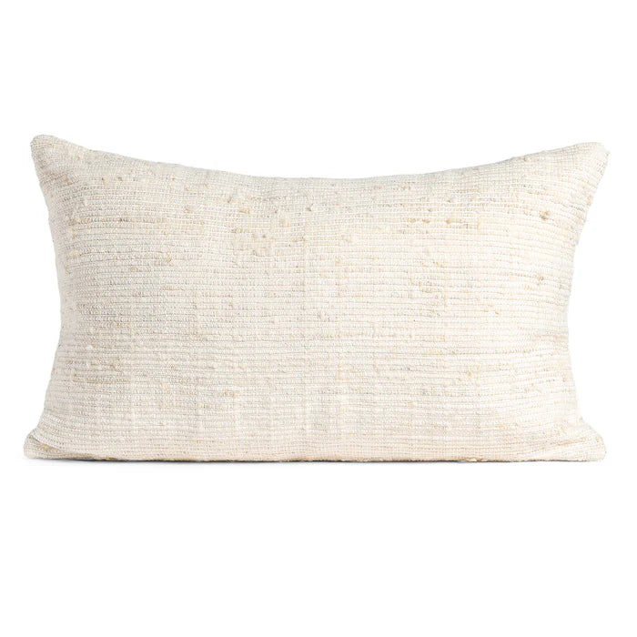 Chunky Wool Lumbar Pillow - Ivory