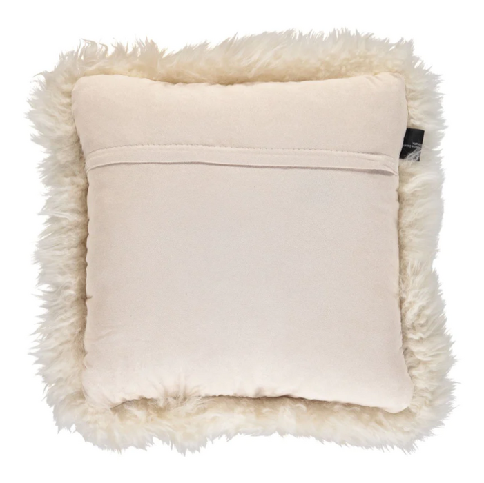 New Zealand Sheepskin Throw Pillow - Linen