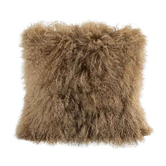 Tibetan Lambskin Pillow Square: Birch