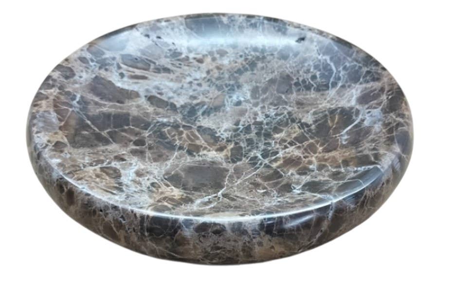 Brown Rivera Medium Tray: Brown / MARBLE