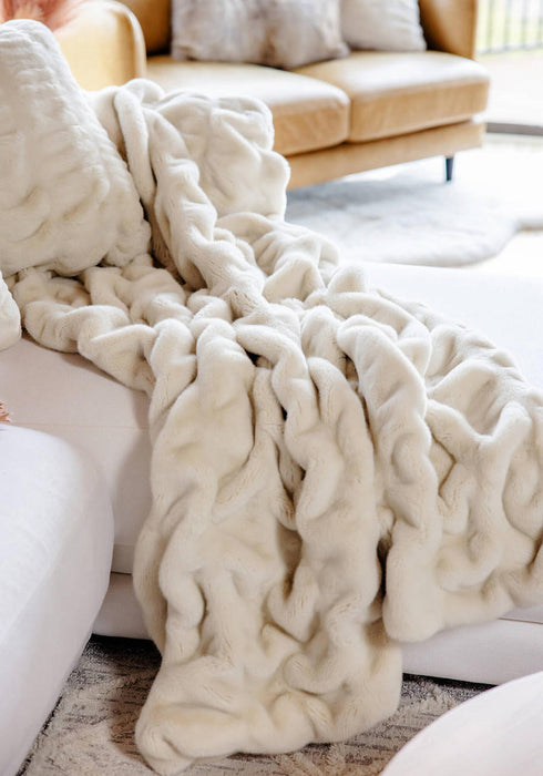 Couture Ivory Mink Throw