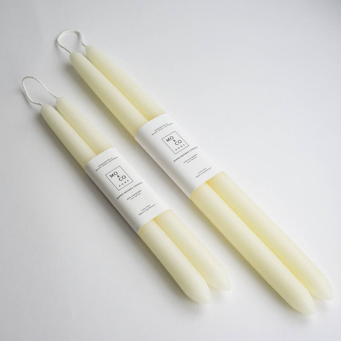 10" & 14" - 100% Beeswax Dipped Candles | Natural White: 10 Inch