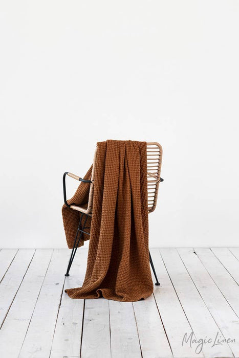 Waffle throw blanket - Forest Green