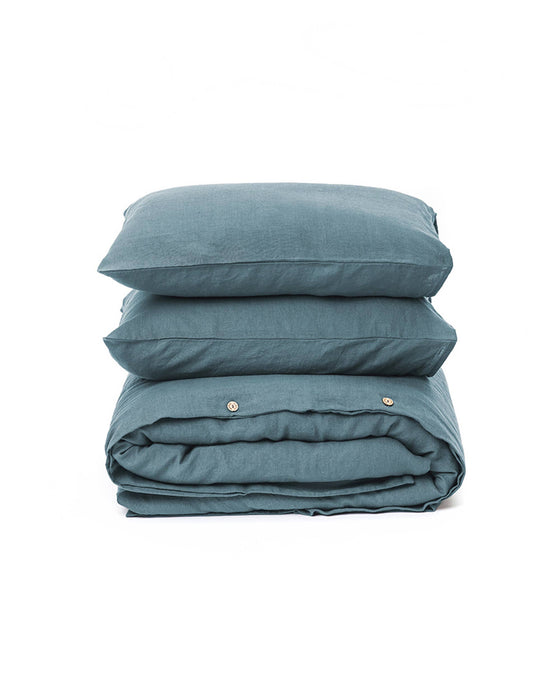Grey blue duvet cover set: US King + Standard pillowcases
