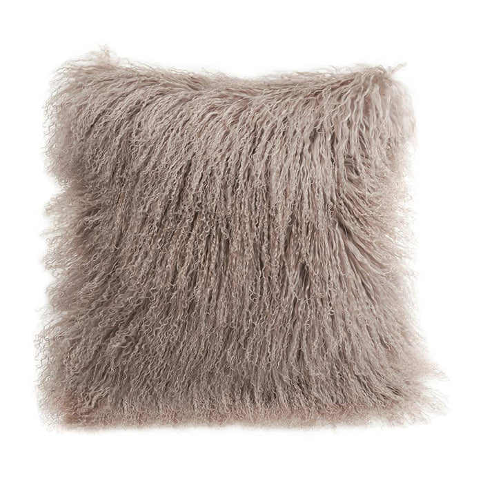 Tibetan Lambskin Pillow Square: Birch