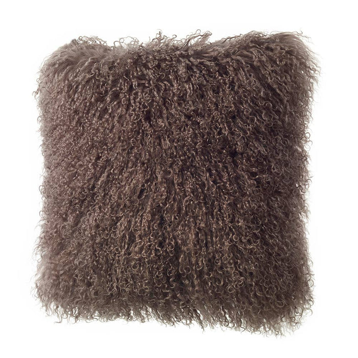 Tibetan Lambskin Pillow Square: Ivory