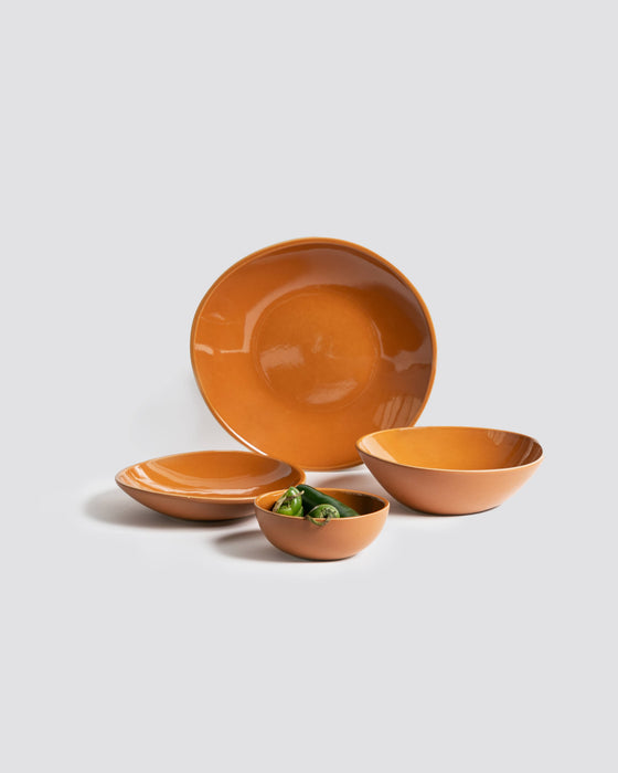 Organic Shaped Dinnerware Set - 16 Pieces: Matte Black