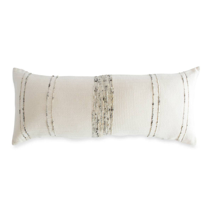 Bogota Lumbar Pillow - Ivory w/ Grey Stripes