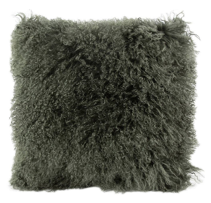 Tibetan Lambskin Pillow Square: Ivory