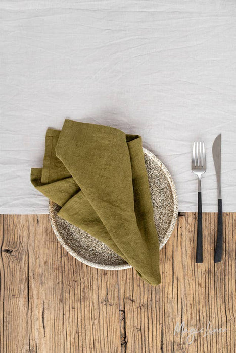 Set of linen napkins in various colors (2 psc.): Natural linen color