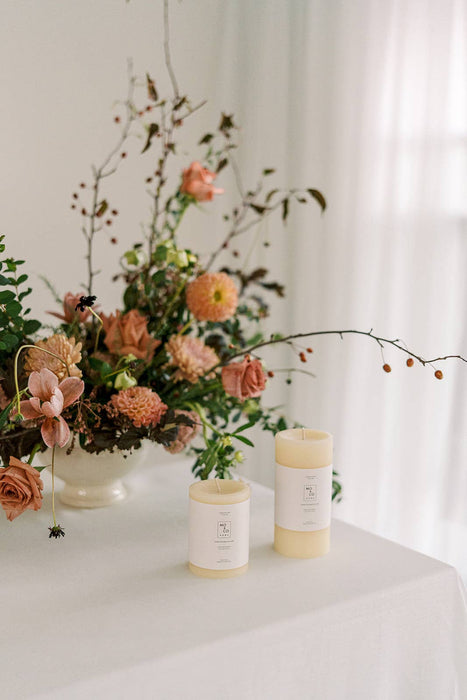 Natural White | 100% Beeswax Pillar Candle | All Natural, Handmade: 3x4 Inch