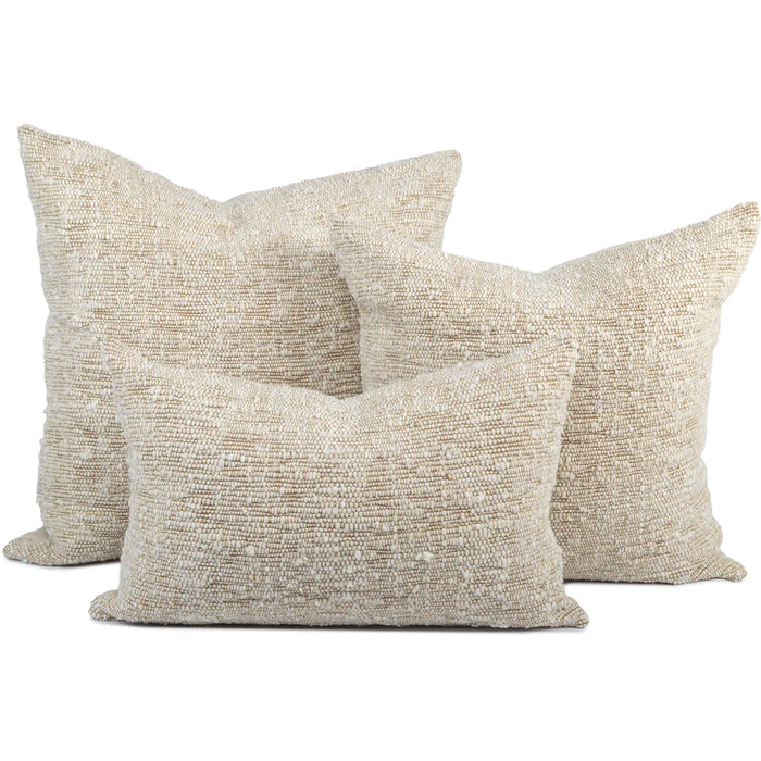 Chunky Wool Lumbar Pillow - Sand
