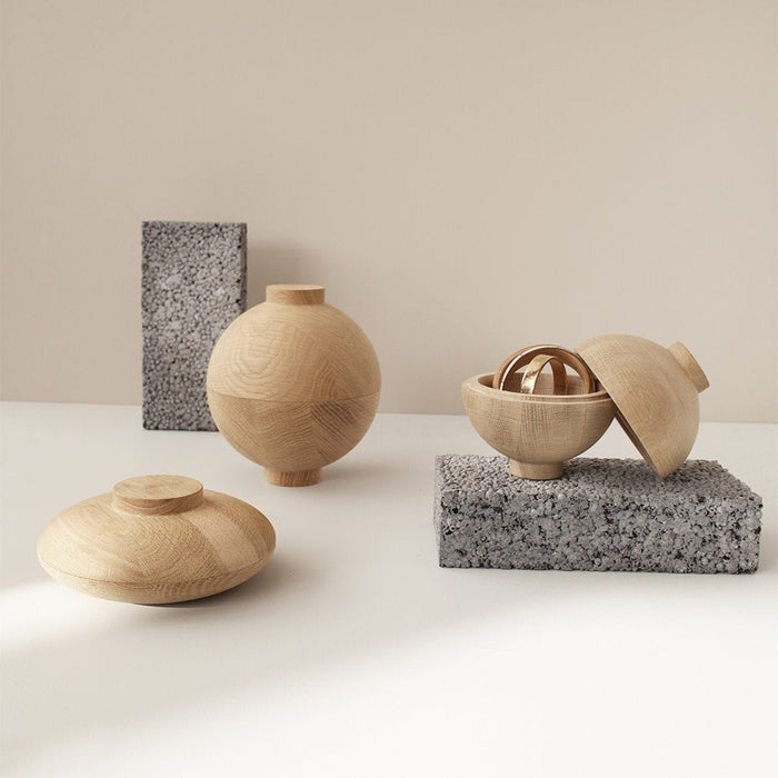 Wooden sphere use them separately as trays or vessel for displaing your favorite items