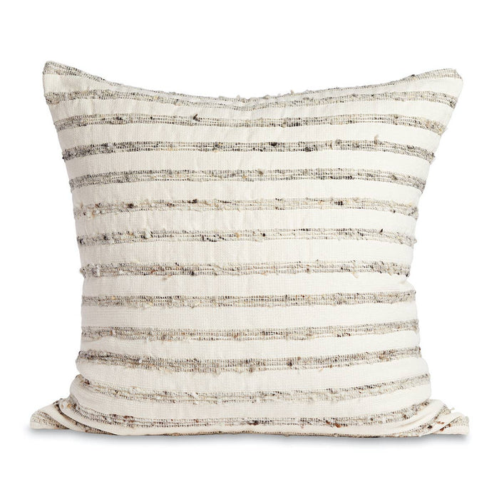 Cartagena Pillow - Ivory w/ Grey Stripes