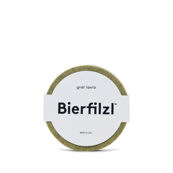 Bierfilzl Merino Wool Felt Round Coaster Solid 4 Pack: Sage