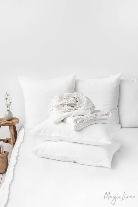 White linen sheet set: US Queen + Standard pillowcases